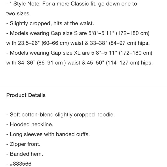 New GAP Crop Zip Hoodie in Greenish Grey small cotton blend oversized - Picture 3 of 3